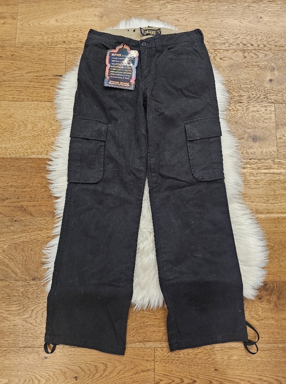 Vintage Plugg NWT Low Rise Black Women's Cargo Pants with Utility Pockets